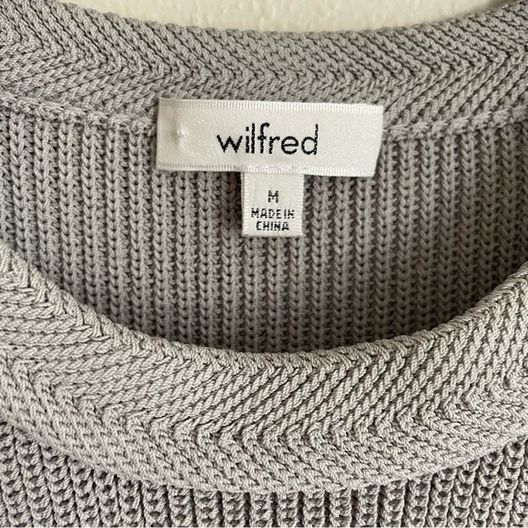 Wilfred Aritzia Palmier Sweater Side Split Knit Sleeveless Tank Top Gray Size M - Picture 3 of 11